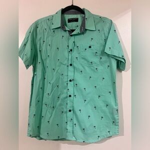 Eighth Avenue New York Mint Palm Print Shirt - youth XL 16